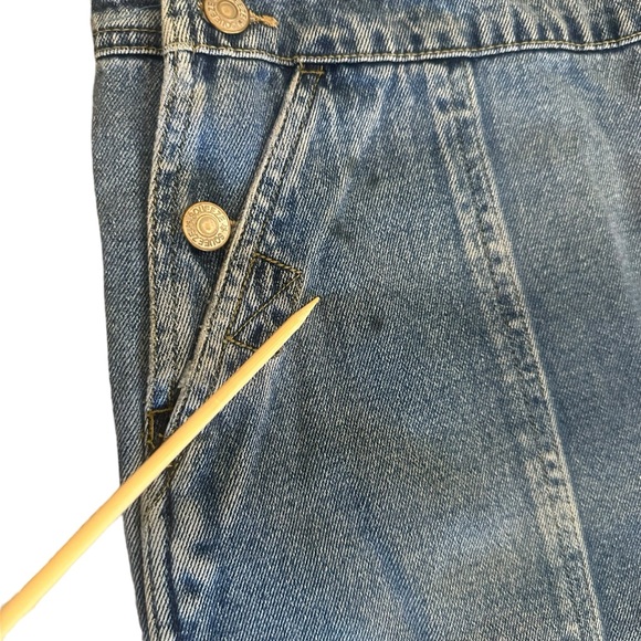 Vintage Squeeze Jeans Carpenter Denim Overalls Women’s Size Medium 34 x 30 - Picture 5 of 12